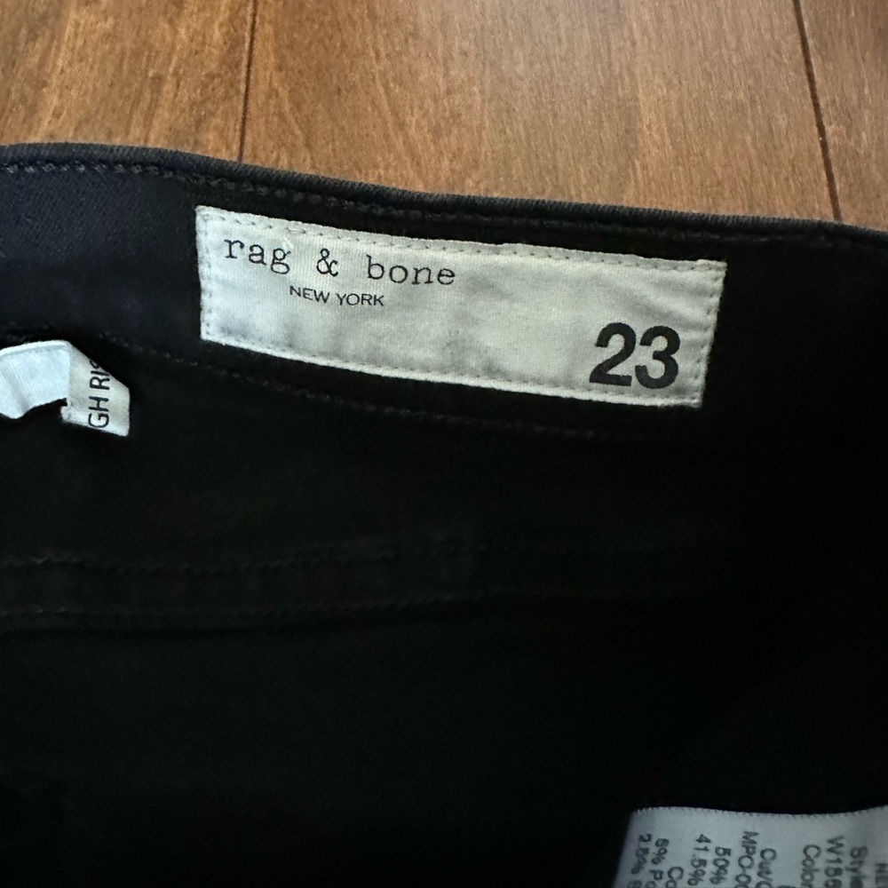 Rag & Bone Black High Rise Ankle Skinny Jeans Sz 23 - Picture 8 of 9